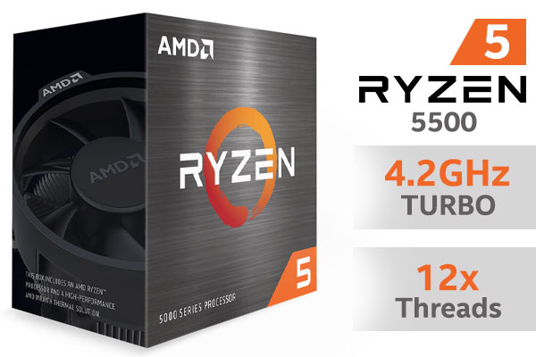 پردازنده مرکزی ای ام دی مدل AMD Ryzen 5 5500 BOX